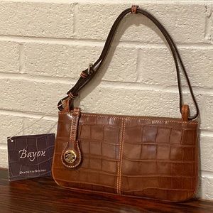 VTG Dooney & Bourke Bayou Brown Mini Slim Zip Top